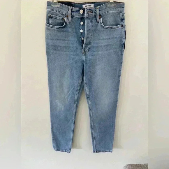 NWT Redone 90s high rise ankle crop Jeans light wash size 27 - Picture 2 of 4